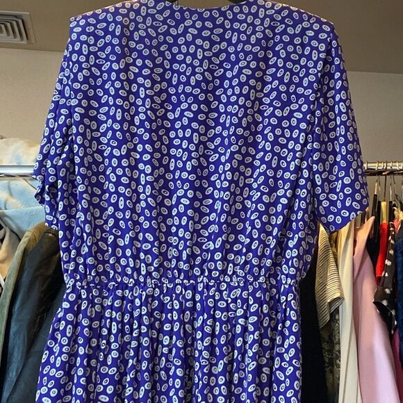 LELIE FAY Purple And White Patterned Women's Dress Plus 22 Aproxímate No Tag Sz - Picture 3 of 10